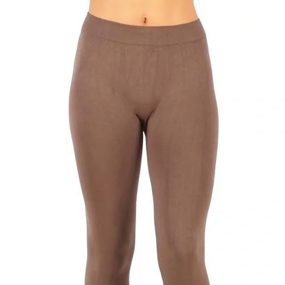 Yelete Taupe Lightweight Capri Leggings One Size - Picture 3 of 10